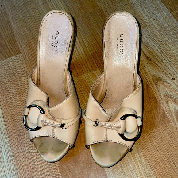 Gucci Shoes - Very Worn Gucci High Heel Wood Sandals